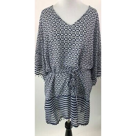 Romeo + Juliet Beach Pattern & Stripe Swim Cover S - Picture 1 of 8